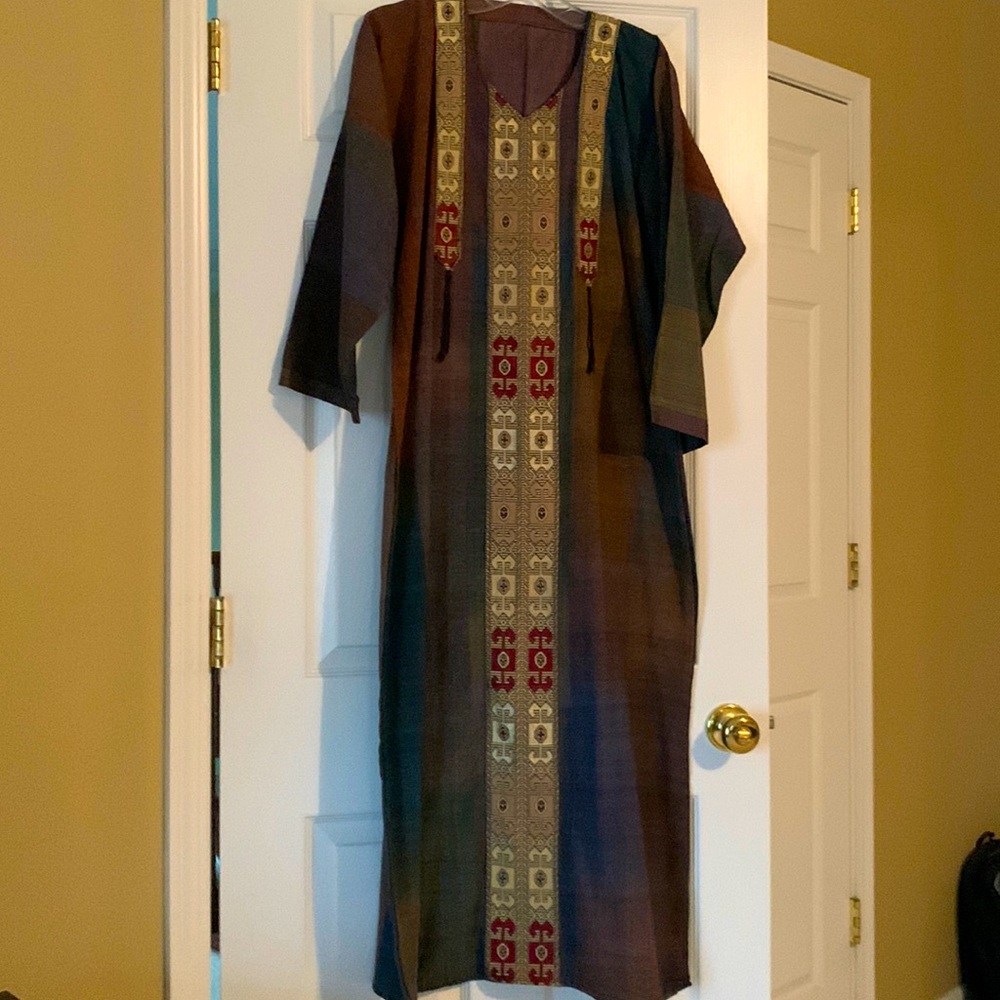 Bohemian long sleeve maxi dress